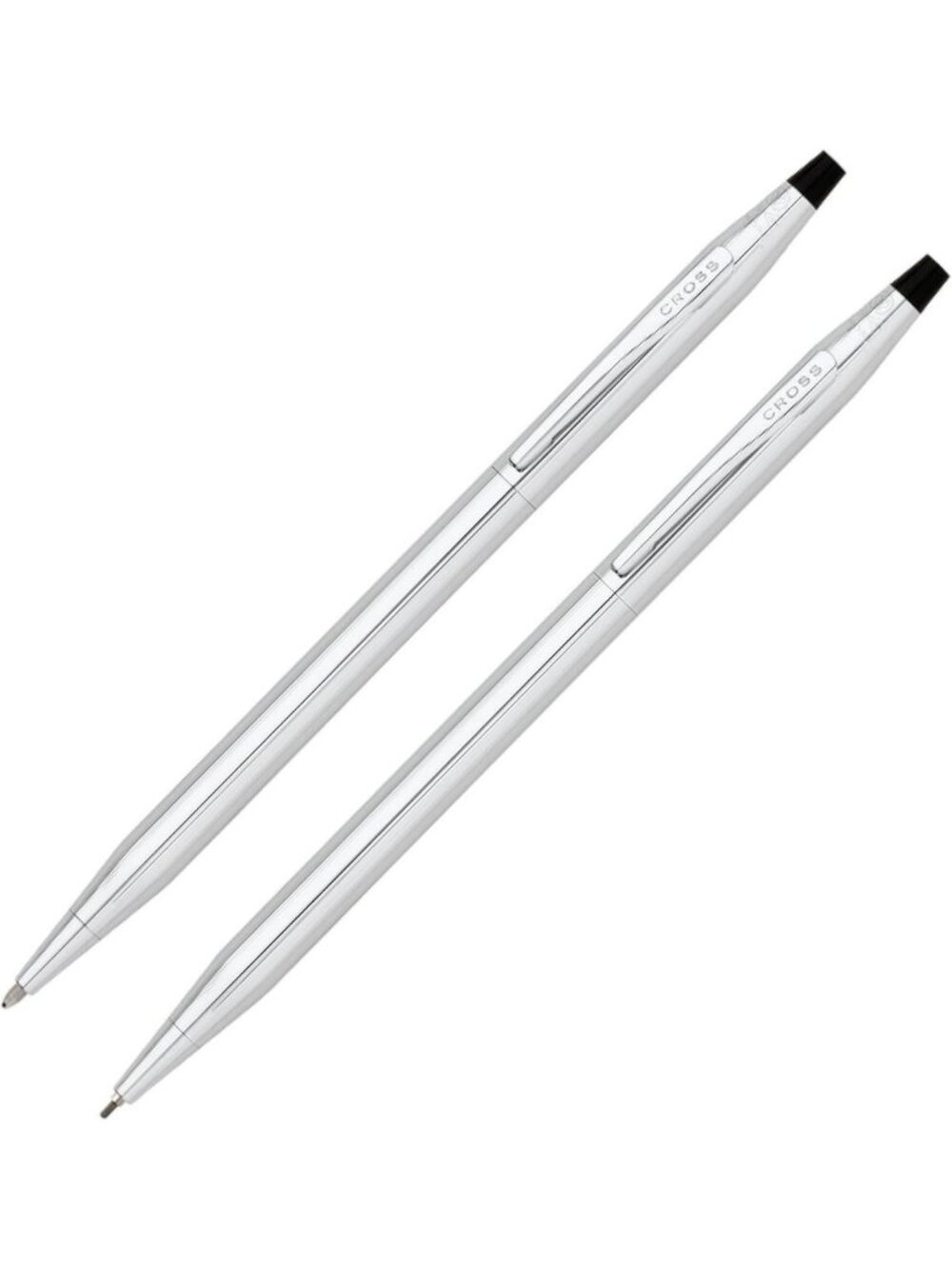 Lustrous Chrome Classic Pen & 0.7mm Pencil Set - Elegant Gift-Ready Writing